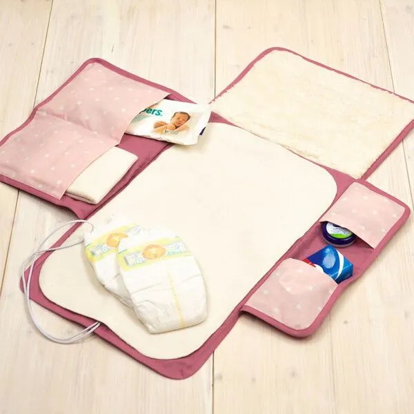 Flosinn Flosinn Wickeltasche Wickelunterlage Wickelclutch abwischbar, Rosa (altrosé), – Produktbild 3 von 4