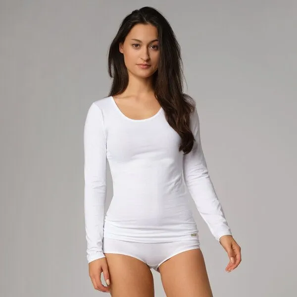 comazo|earth comazo|earth Fairtrade Basic Shirt langarm | GOTS zertifiziert, Weiss, – Produktbild 1 von 4