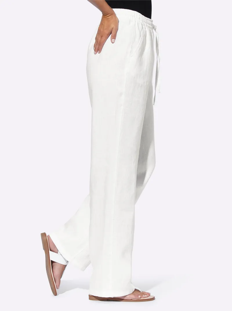 heine Leinenhose weiß, Weiß, – Produktbild 2 von 3