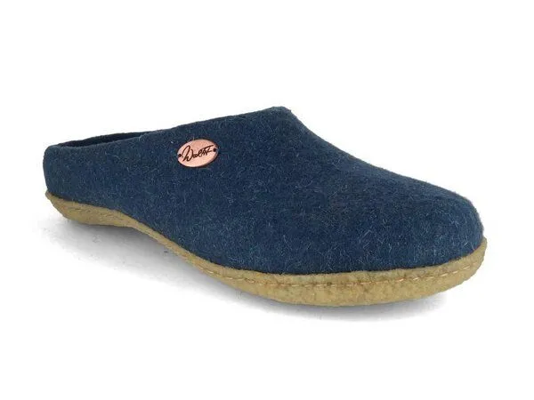 WoolFit WoolFit Filzpantoffeln „Classic“ mit Naturgummisohle mit weichen Filzeinlagen, Blau, – Produktbild 1 von 4