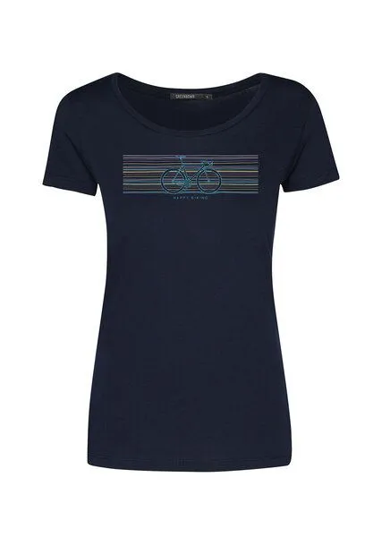 GreenBomb GREENBOMB Bike Fun Loves - Lässiges T-Shirt aus Bio-Baumwolle / hochwertiger Print / Fair & Vegan, Blau (dark navy), – Produktbild 2 von 2