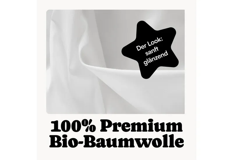 Seralino Kissenbezüge Mako Satin Kissenbezug (100% Bio Baumwolle) weich, hautfreundlich, (2 Stück), Fairtrade/ GOTS zertifizierte uni Kissenhülle mit Reißverschluss, Weiß, – Produktbild 3 von 5