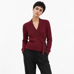 KARINFRAIDENRAIJ KARINFRAIDENRAIJ Cadigan wrap Bordeaux – Produktbild 1 von 1