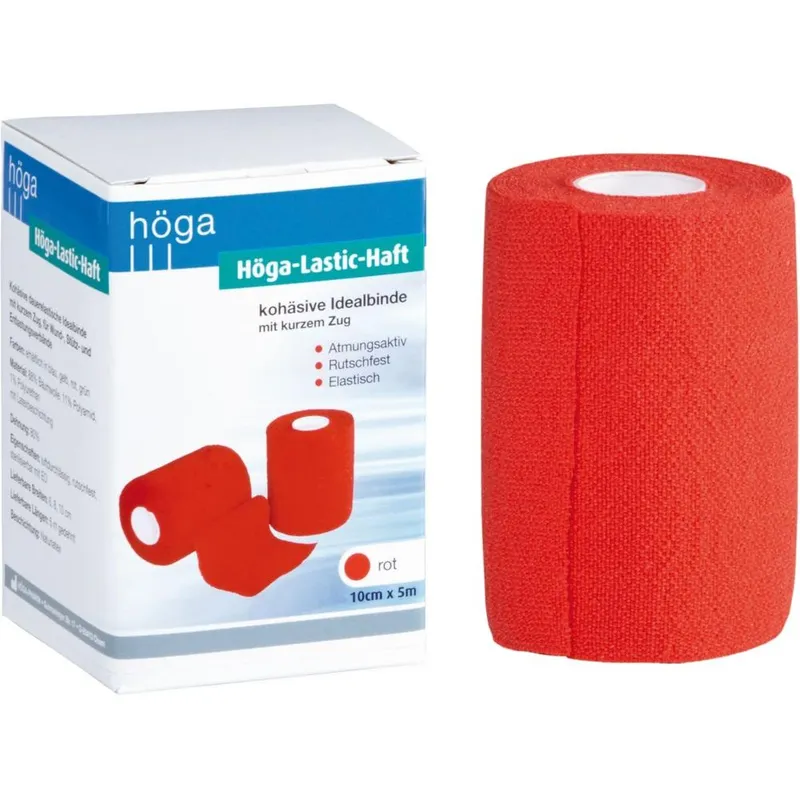Höga-Pharm HÖGA LASTIC haft Binde 10 cmx5 m rot 1 St Binden – Produktbild 1 von 1