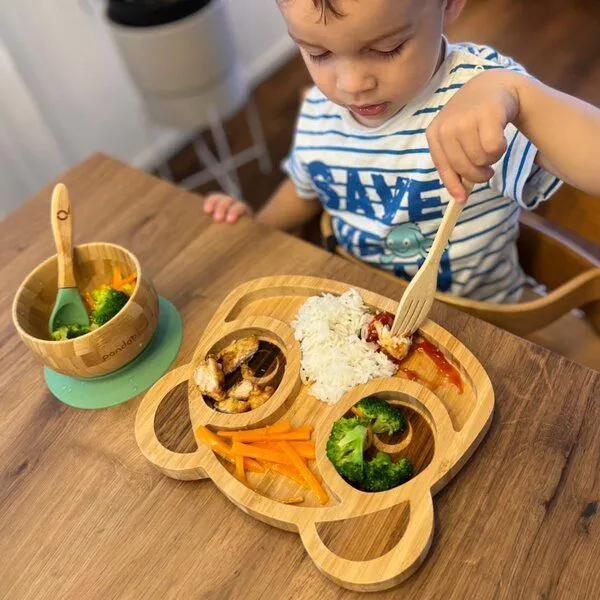 pandoo pandoo Kindergeschirr Set aus Bambus | wiederverwendbares Kindergeschirr – Produktbild 2 von 4