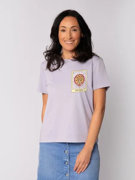 watapparel watapparel T-Shirt Frauen Tarot The Pizza, Lavender, – Produktbild 1 von 3