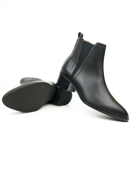 Will's Vegan Shop Will's Vegan Shop Spitz zulaufende Chelsea-Stiefel Schwarz Damen, Schwarz, – Produktbild 1 von 1