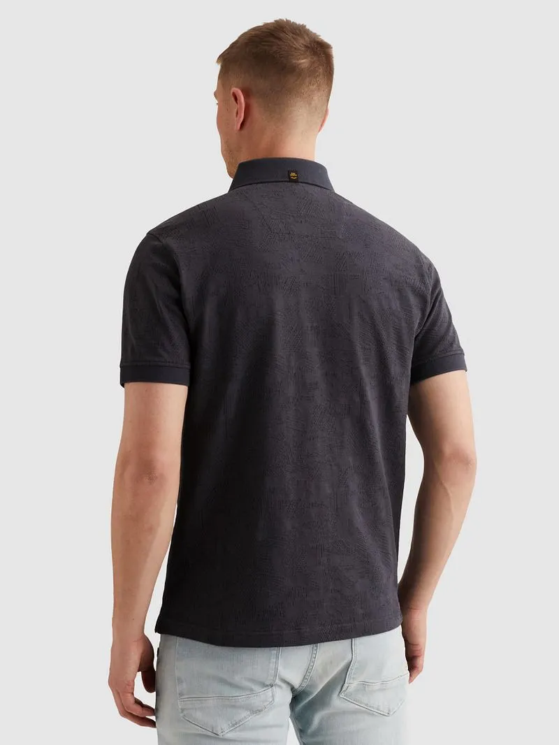 PME Legend PME Legend Poloshirt Jacquard Jersey Graphite Blue, Dunkelblau, – Produktbild 3 von 4