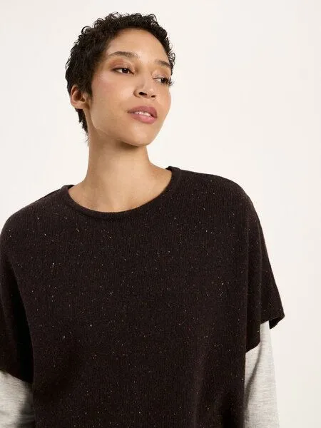 LANIUS LANIUS Oversized Pullunder, Bitter chocolate tweed, – Produktbild 4 von 5