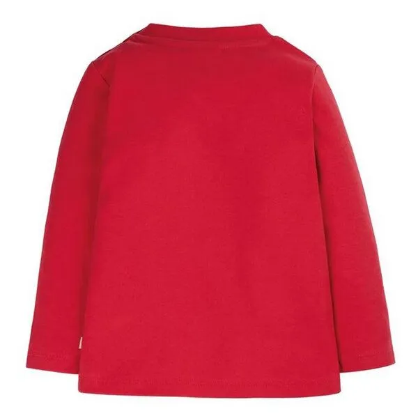 Frugi Frugi Langarm-Shirt Adventure Applique Top Traktor in rot – Produktbild 2 von 2