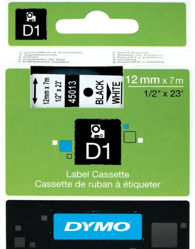 Dymo Original D1-Schriftband für LabelManger, Polyester, 12mm x 7m, schwarz auf weiß – Produktbild 4 von 4
