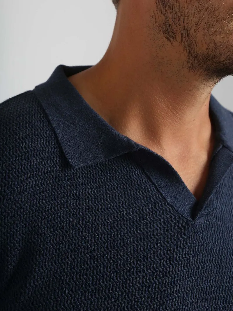 Suitable Suitable Pullover Riva Structure Melange Marine - Größe L, Dunkelblau, – Produktbild 2 von 5