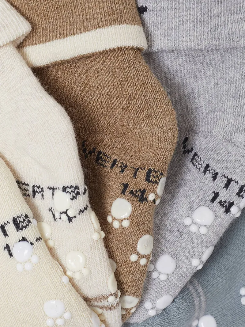 Vertbaudet 5er-Pack rutschfeste Baby Ftee-Socken, Beige, – Produktbild 3 von 3