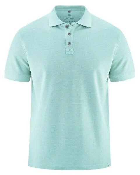 HempAge HempAge Herren Poloshirt Hanf/Biobaumwolle, Lake(blau), – Produktbild 1 von 4