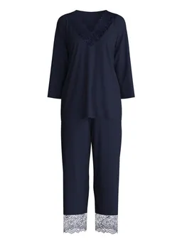 CALIDA CALIDA Capri-Pyjama Elegant Dreams Damen (2 tlg) seidig weich, anschmiegsam mit Spitze – Produktbild 1 von 1