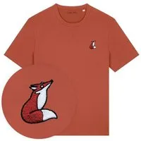 LIGARTI Besticktes T-Shirt – Valentina der Fuchs – LIGARTI Tiermanufaktur, Terracotta, – Produktbild 1 von 1