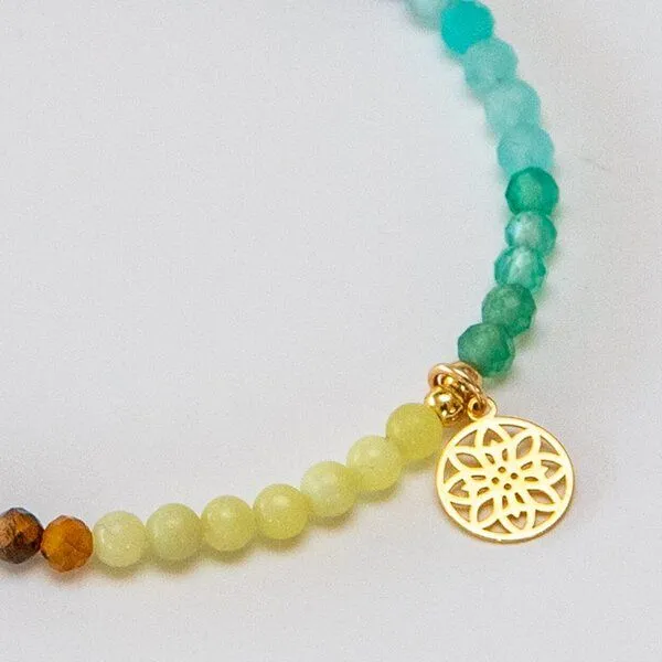Divasya Divasya Chakra Armband aus Natursteinen, Gold, – Produktbild 4 von 4
