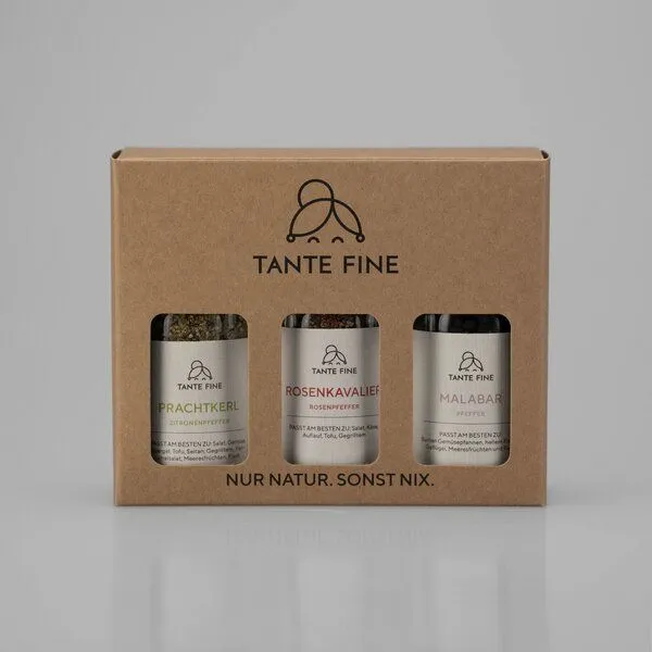 Tante Fine Tante Fine Bio Pfeffer 3er Set PFEFFERKÖRNER * Geschenkset * für Pfeffer Fans – Produktbild 1 von 4