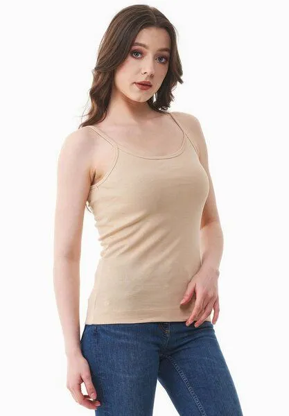 ORGANICATION ORGANICATION Geripptes Basic Top aus Bio-Baumwolle, Soft beige, – Produktbild 3 von 4