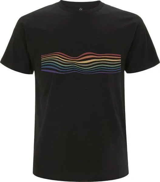 Spreecult Spreecult Regenbogen Linien - - Bio und Fair - Männer Unisex Shirt, Schwarz, – Produktbild 2 von 2
