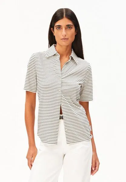 ARMEDANGELS ARMEDANGELS NALITAA STRIPE Damen Bio-Baumwoll Mix, Oatmilk-black, – Produktbild 1 von 4