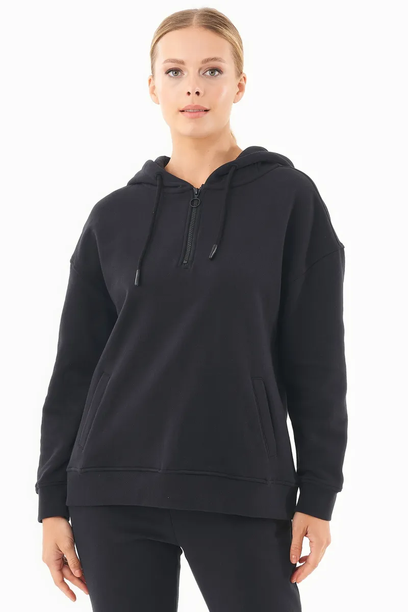 ORGANICATION ORGANICATION Damen vegan Sweat Hoodie Aus Bio-Baumwolle Schwarz, Schwarz, – Produktbild 2 von 4