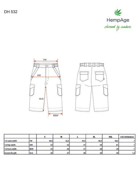 HempAge HempAge Cargoshorts Herren Hanf/Biobaumwolle, Titan(grau), – Produktbild 3 von 4