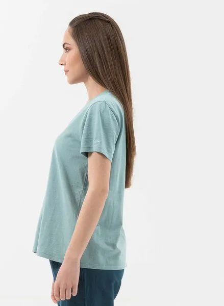 ORGANICATION ORGANICATION T-Shirt aus Bio-Baumwolle mit Schmetterling-Print, Miami sky, – Produktbild 3 von 4