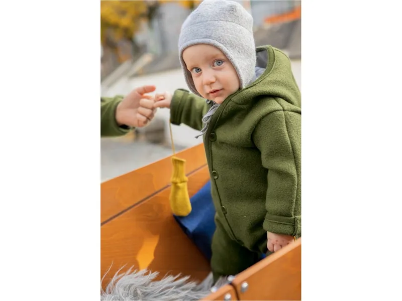 Disana Disana Baby Walk-Overall Bio-Merinowolle oliv Gr. 62/68, Grün, – Produktbild 2 von 2