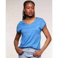 Alma Lovis Alma & Lovis Legeres V-Shirt aus leichter Bio-Baumwolle / EcoVero | Flamé V, Blue (blau), – Produktbild 1 von 1