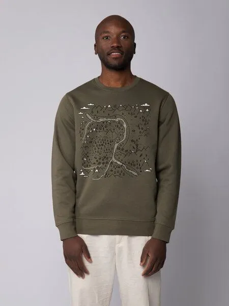 watapparel watapparel Sweatshirt Unisex Landschaft, Khaki, – Produktbild 2 von 3