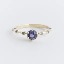 Eppi Eppi Ring mit Alexandrit und seitlichen Salt and Pepper Diamanten Imelda – Produktbild 1 von 1