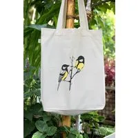 Hirschkind Hirschkind Bio-Fashion-Bag "Kohlmeisen" - handbedruckt, Natur, – Produktbild 1 von 1