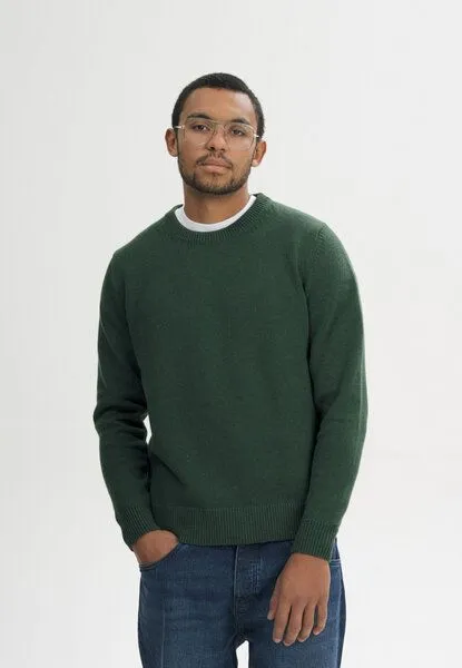 MELA MELA Strickpullover Style CHARUN aus 100% Bio-Baumwolle, Deep forest melange, – Produktbild 1 von 4
