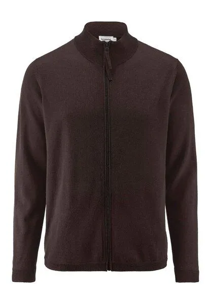 hessnatur hessnatur Strickjacke Regular aus reiner Bio-Merinowolle, Kakao braun, – Produktbild 3 von 4