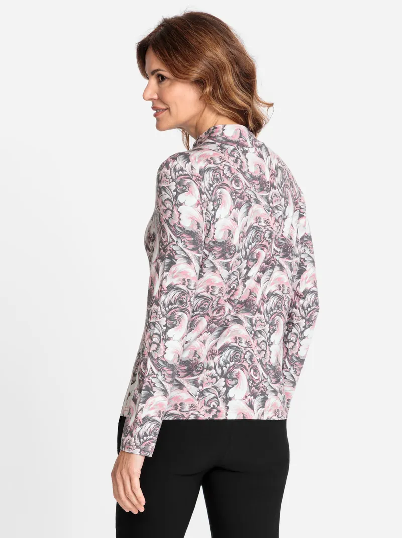 Witt Langarmshirt hortensie-ecru-bedruckt, Hortensie-ecru-bedruckt, – Produktbild 1 von 2