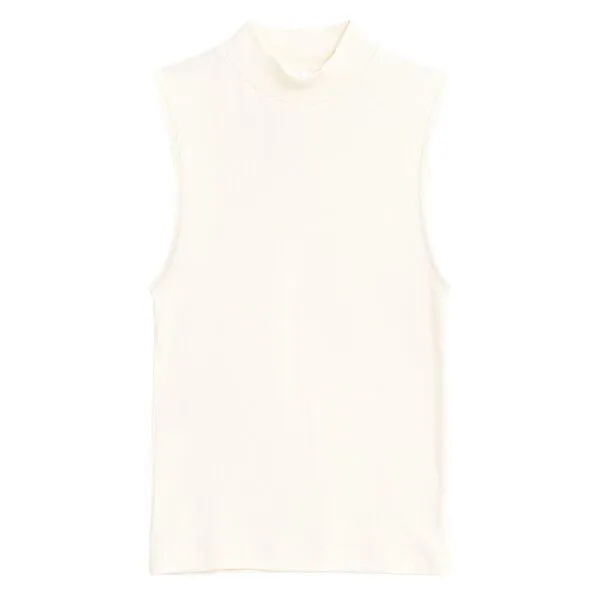 KnowledgeCotton Apparel KnowledgeCotton Apparel Top High Neck Rib, Star white, – Produktbild 1 von 4