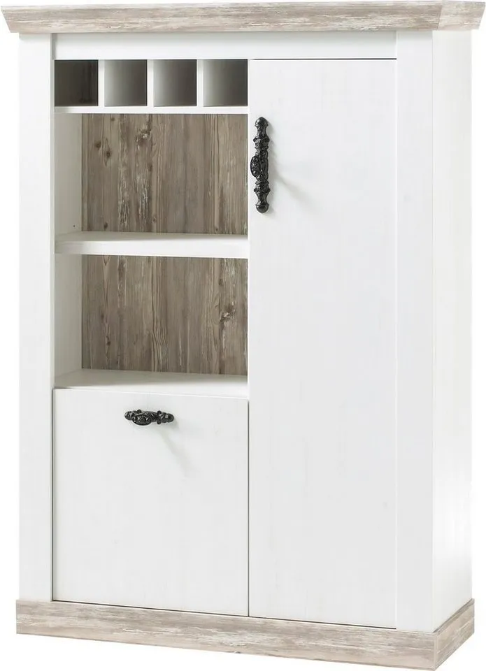 Home affaire Kommode Florenz, im romantischen Landhaus-Look, Breite 105 cm, Weiß, – Produktbild 2 von 5
