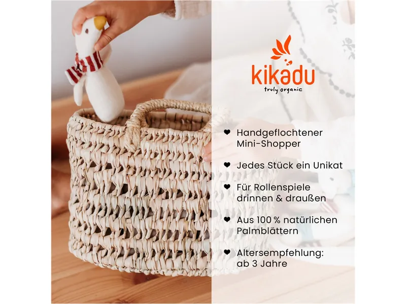 Kikadu Kikadu Kids Shopper 30 x 20 x 12 cm, Natur, – Produktbild 2 von 2
