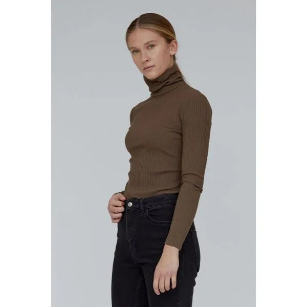 Basic Apparel Basic Apparel Rollkragenshirt RHODA aus Bio-Baumwolle und Modal, Braun (slate brown), – Produktbild 2 von 2