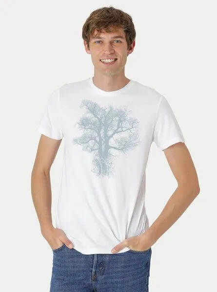 Peaces.bio - handbedruckte Biomode Peaces.bio - handbedruckte Biomode Bio-Herren-T-Shirt Chestnut, Weiß, – Produktbild 2 von 3