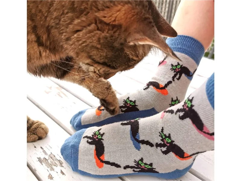 Fräulein Prusselise Baby- und Kindersocken Schwarze Katze Gr.31/34, Mehrfarbig, – Produktbild 2 von 2