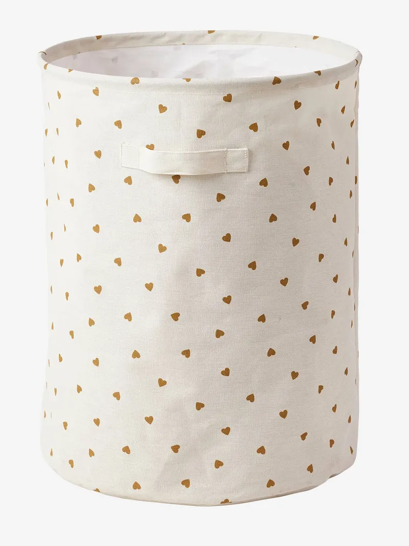 Vertbaudet XL-Aufbewahrungskorb Aufbewahrungskorb BASIC Wäschekorb Kinder, Weiß/herzen, – Produktbild 2 von 3