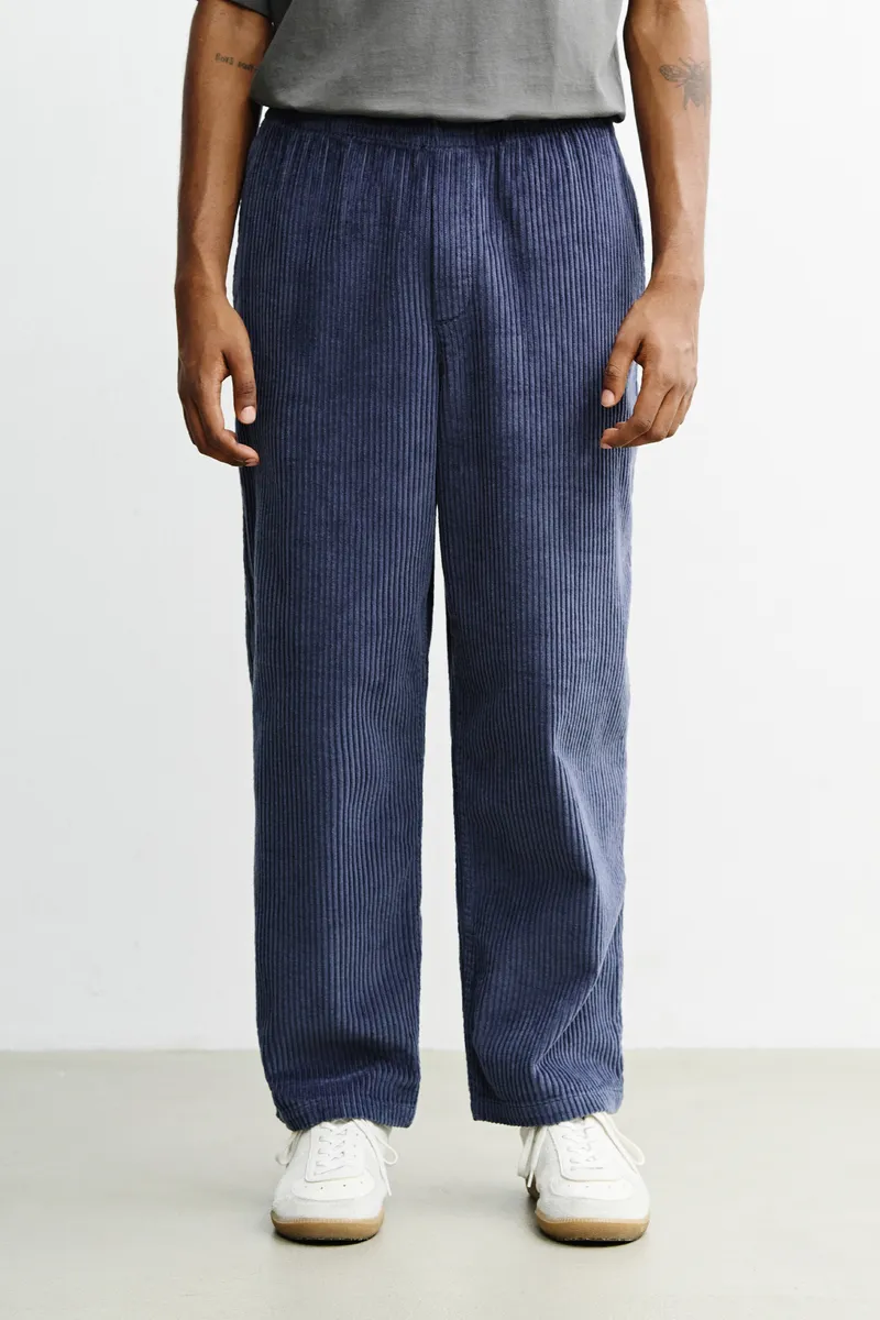Rotholz Rotholz Herren vegan Hose Mit Weitem Bein Aus Cord Aschblau, Blau, – Produktbild 2 von 2