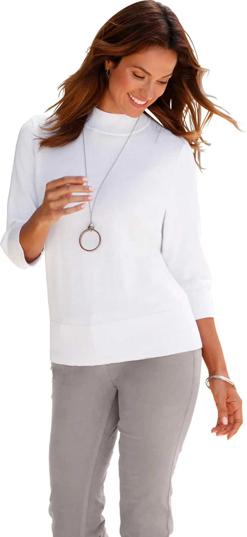 Witt Stehkragenpullover ecru, Ecru, – Produktbild 2 von 2