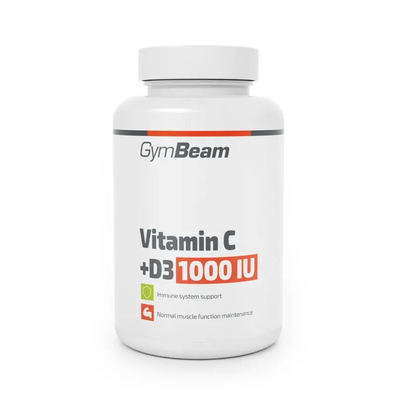 GymBeam GymBeam Vitamin C + D3 1000 IU 90 Kapseln – Produktbild 1 von 1