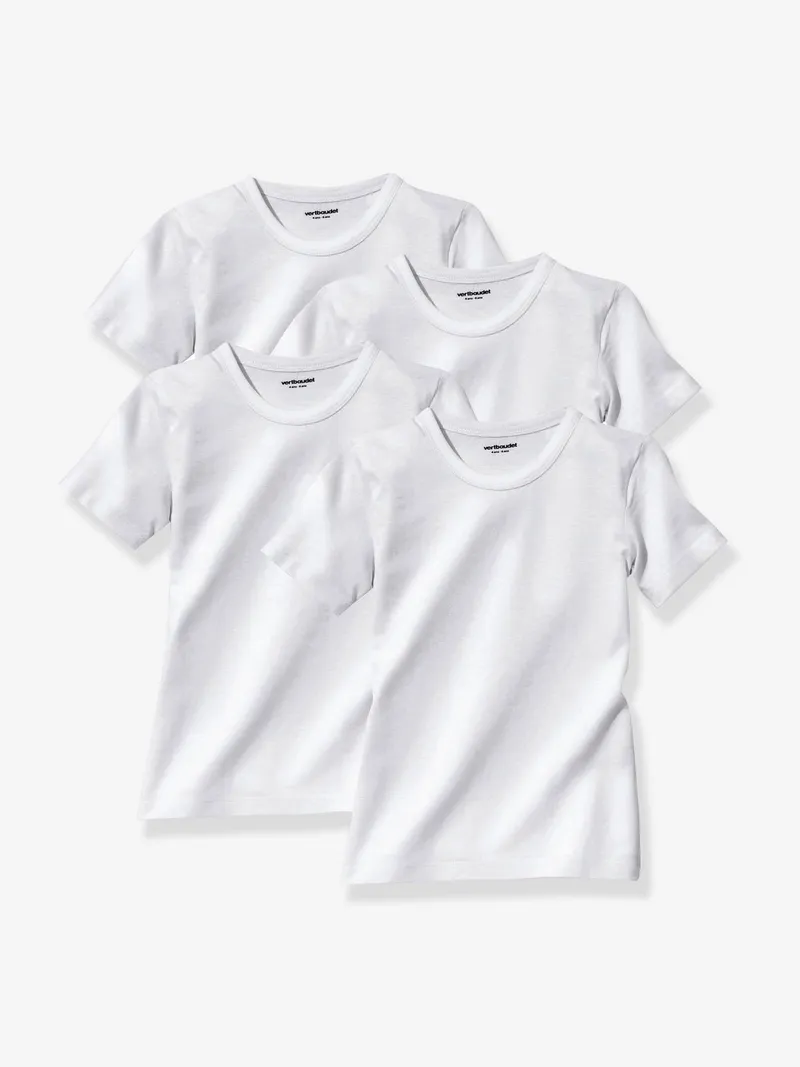 Vertbaudet 4er-Pack Kinder T-Shirts BASIC, Weiß, – Produktbild 2 von 3
