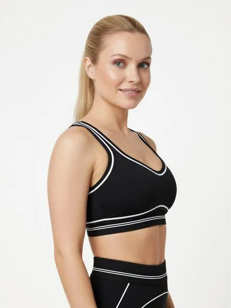 Yoga Hero Yoga Sport-BH Damen – Contrast Heartline Schwarz – Nachhaltiger Sport BH – Yoga Hero, Schwarz, – Produktbild 4 von 4