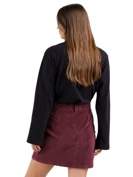 Dedicated DEDICATED Skirt Majorna Corduroy, Corduroy fig red, – Produktbild 3 von 4
