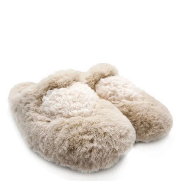 thies Rec Teddy Heart Slipper von thies ® aus rec. PES, Off white, – Produktbild 1 von 4